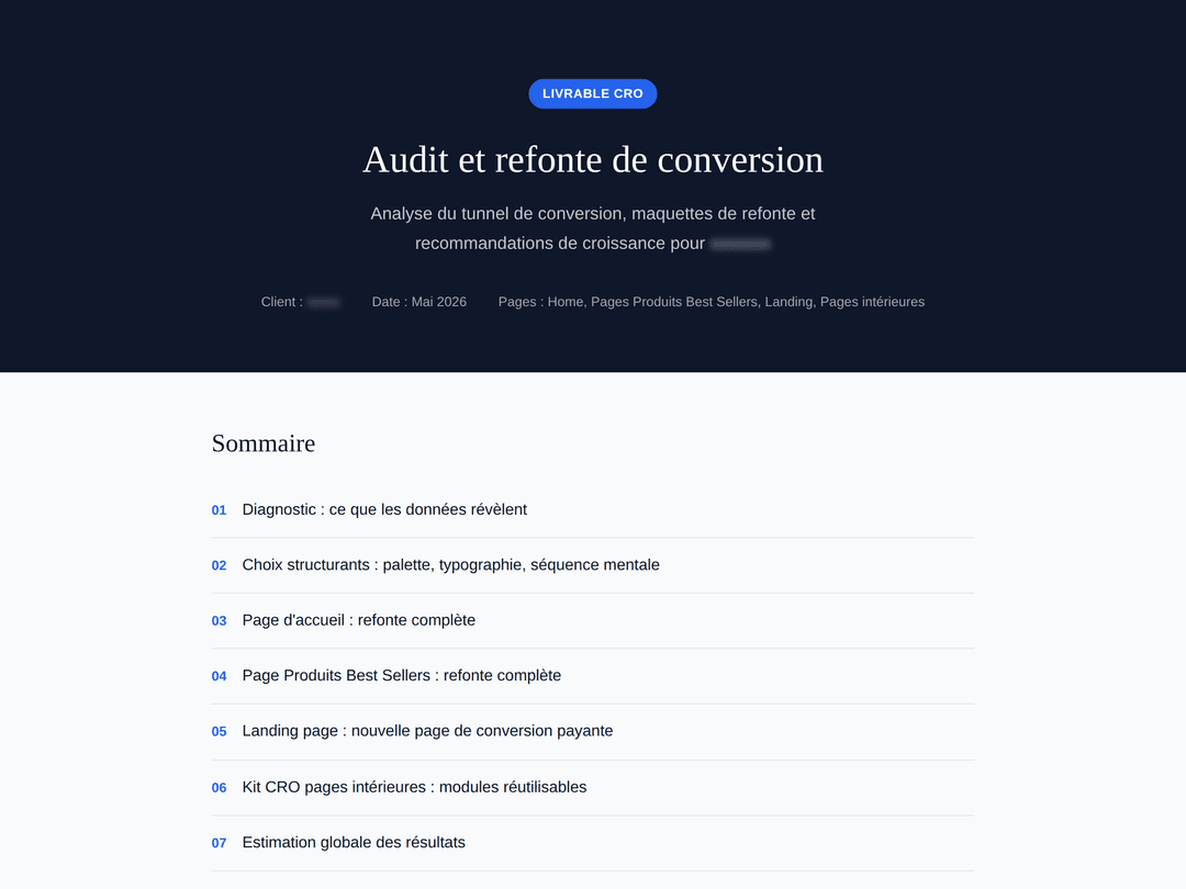 Livrable CRO explicatif